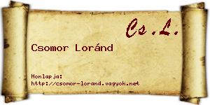 Csomor Loránd névjegykártya